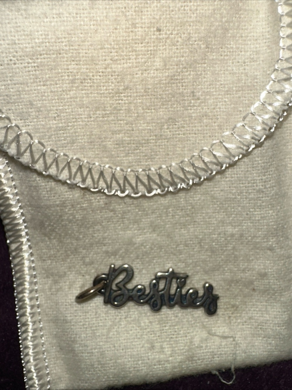 James Avery Cream and Silver 'Besties' Pendant Charm
